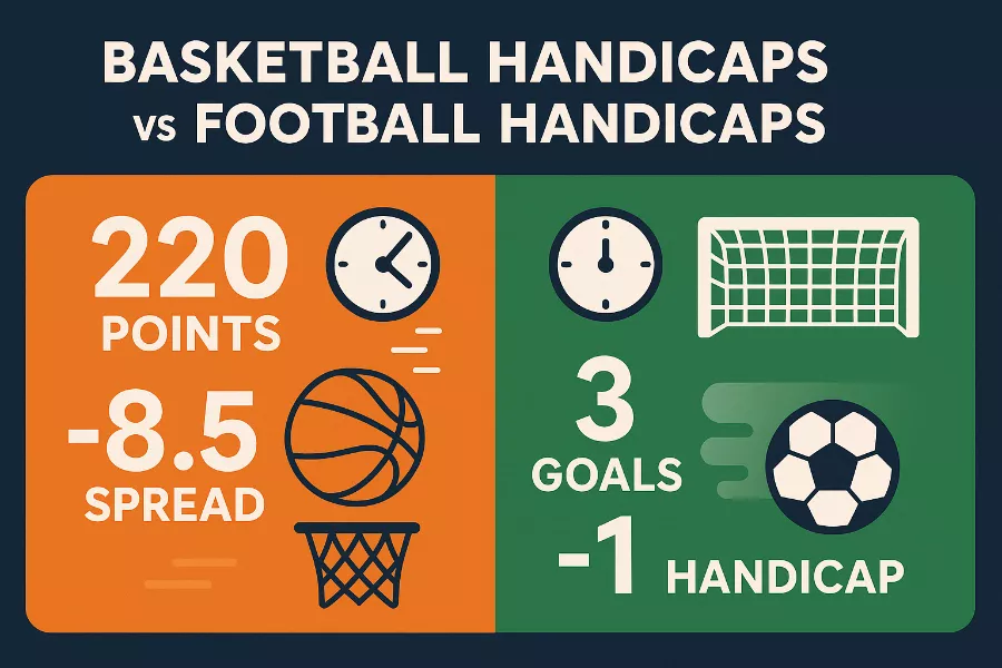 Basketball vs Fußball Handicap Unterschiede - Vergleich der Wettarten und Point Spreads Besonderheiten